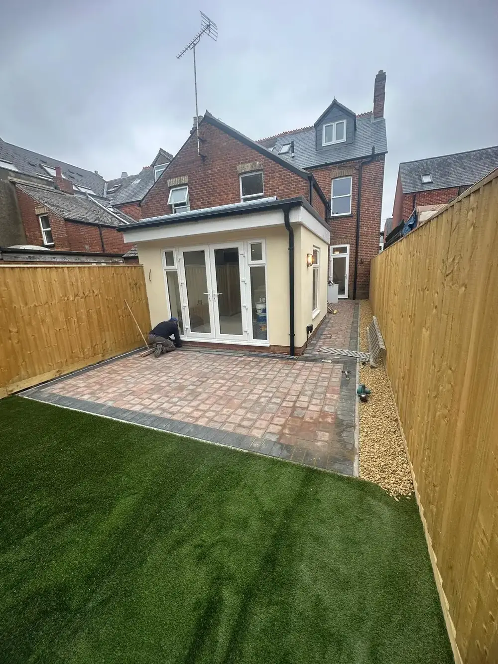 Completed rear elevation and garden at an Oxford property after building work